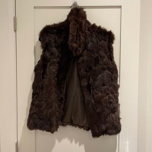 Real Fur Vest in Brown